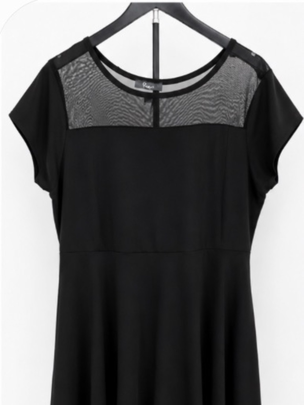 Pinc Black Mesh Yoke Fit & Flare Dress Size 2X